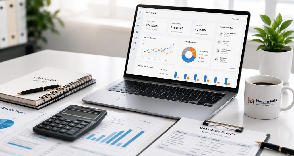 Mazuma India Accounting & Bookkeeping Dashboard