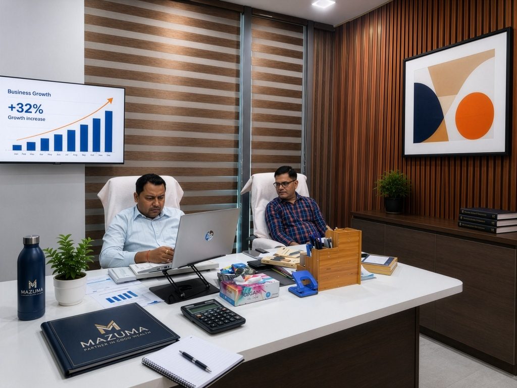 Mazuma India team professionals at work in Noida office